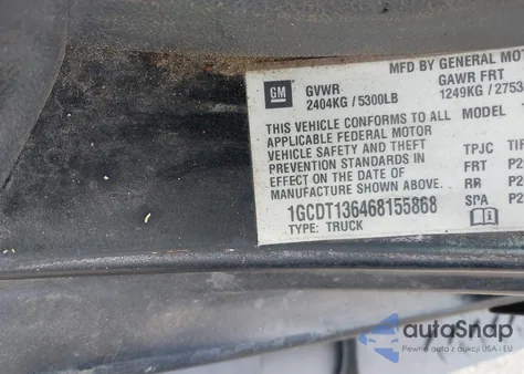 2006 Chevrolet Colorado Lt из США, поврежденный, VIN 1GCDT136468155868